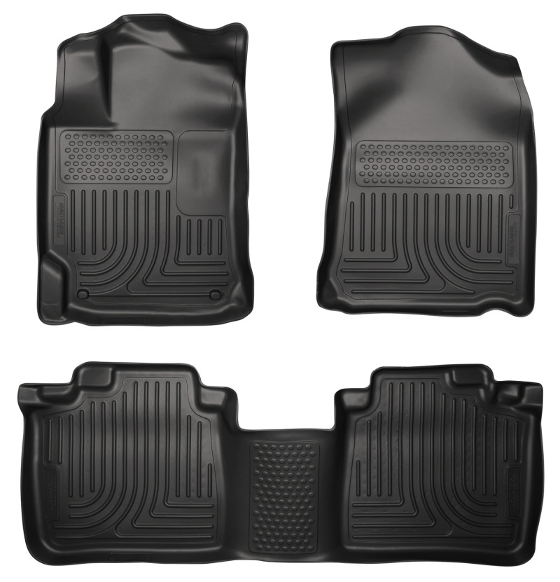 Lexus ES350 Floor Liners - Front & 2nd Seat - Husky Liners - WeatherBeater - Black - 2013